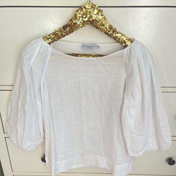 Harshman Balloon Puff Sleeve Cotton Tee - Picture 1 of 4